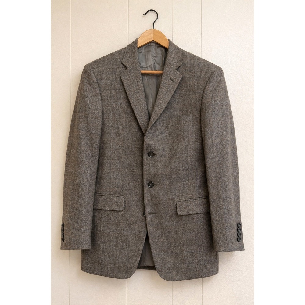 HICKEY FREEMAN Men 40R Brown Herringbone Wool Cashmere Sport Coat Blazer USA